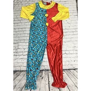 Adult Clown Costume Unisex Halloween Birthday Party Cosplay XL 42-46